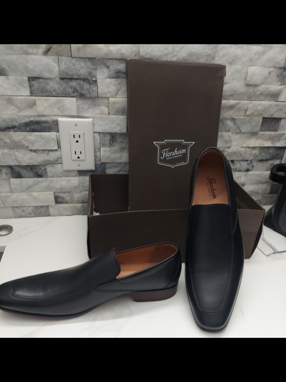 Florsheim Men's Black Leather Slip-On Dress Loafers